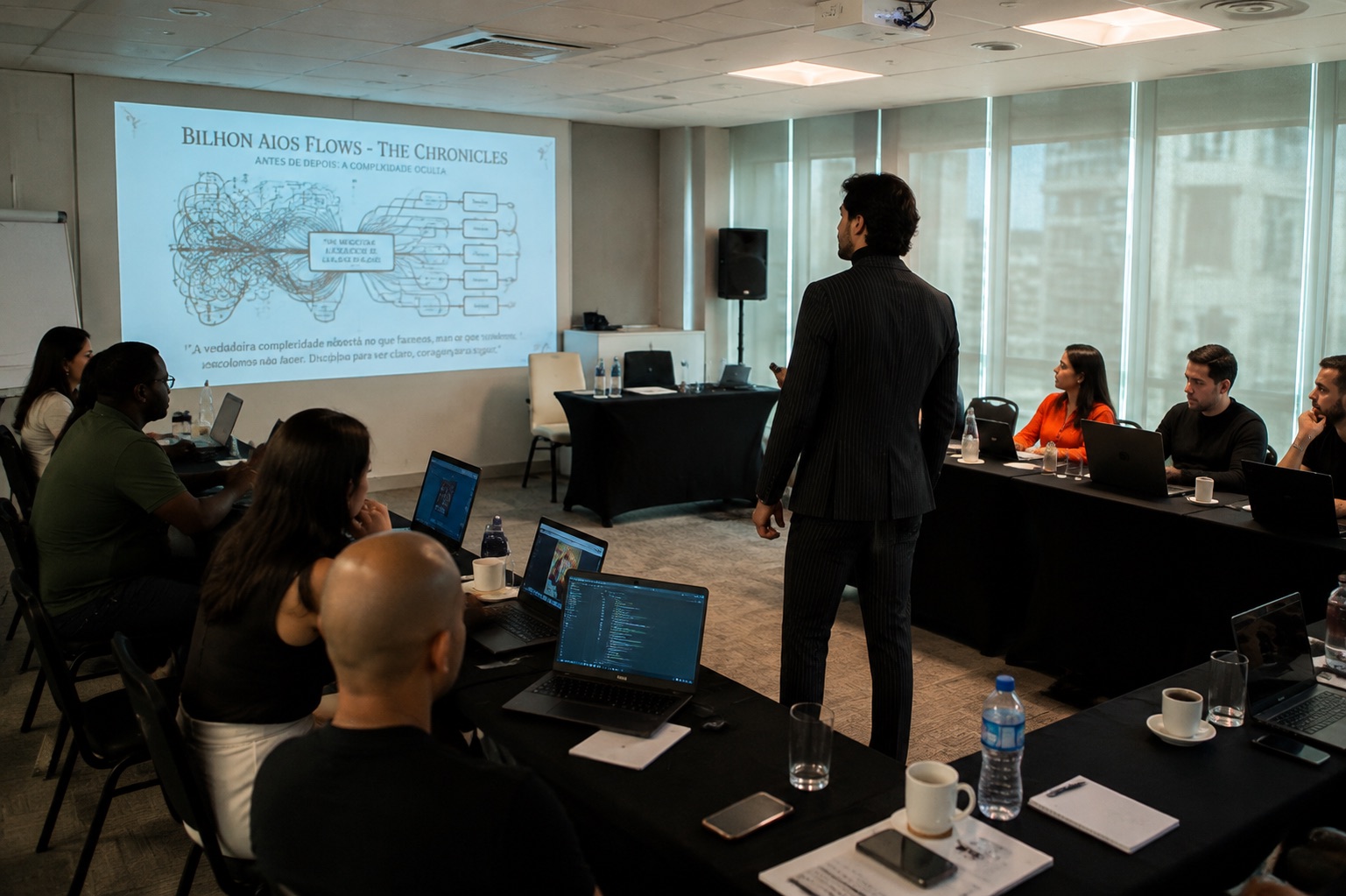 Wesley G. em workshop com equipe