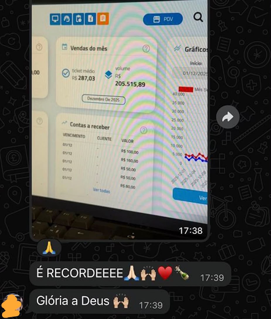 Print de resultado — vendas do mês