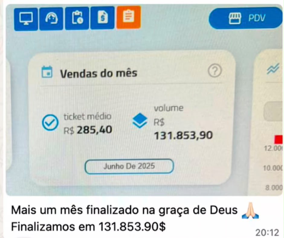 Print de resultado — vendas do mês
